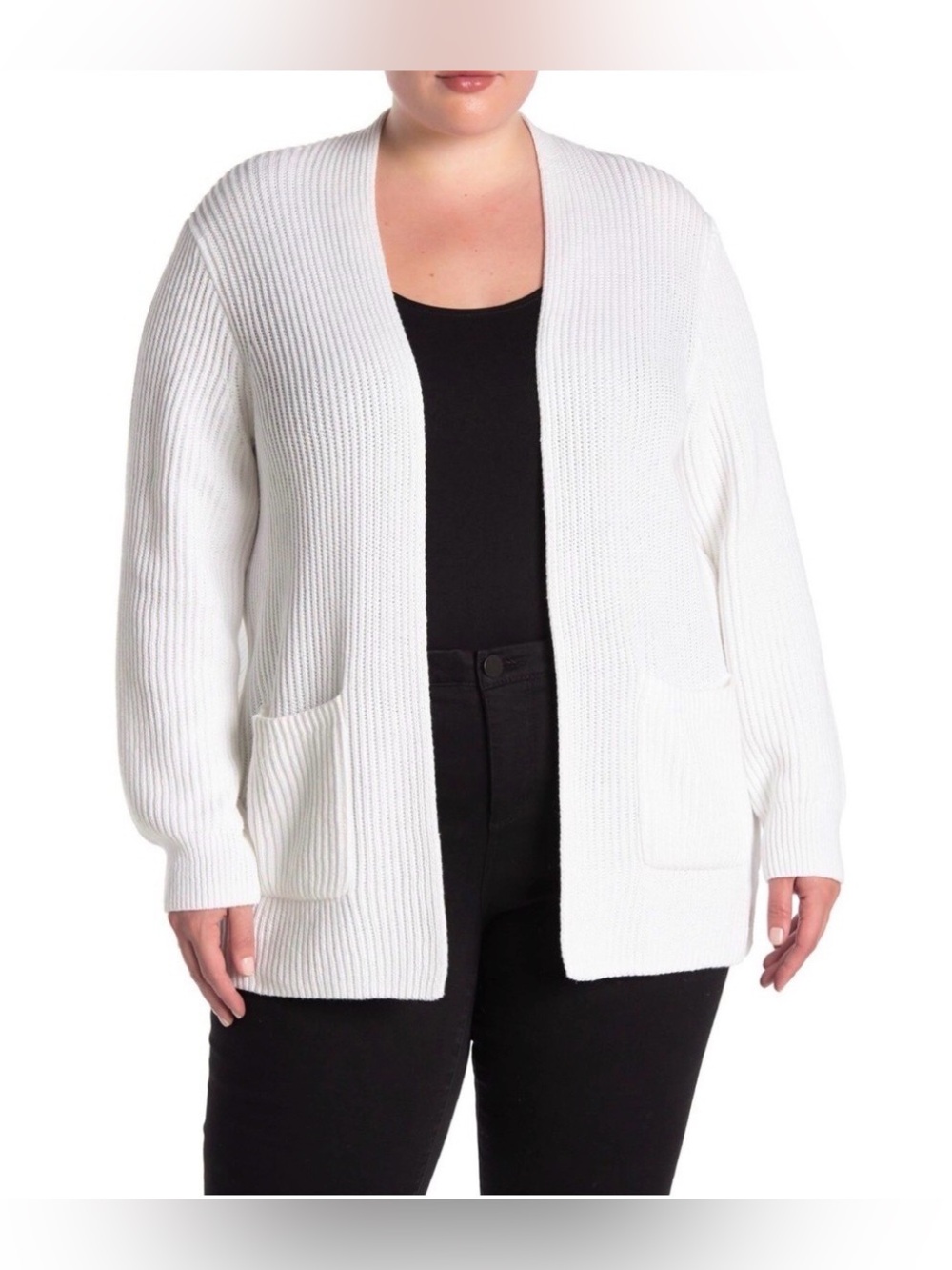 Madewell women’s Nolan Eyelet Ribbed Knit Pocket Open Cardigan size Medium